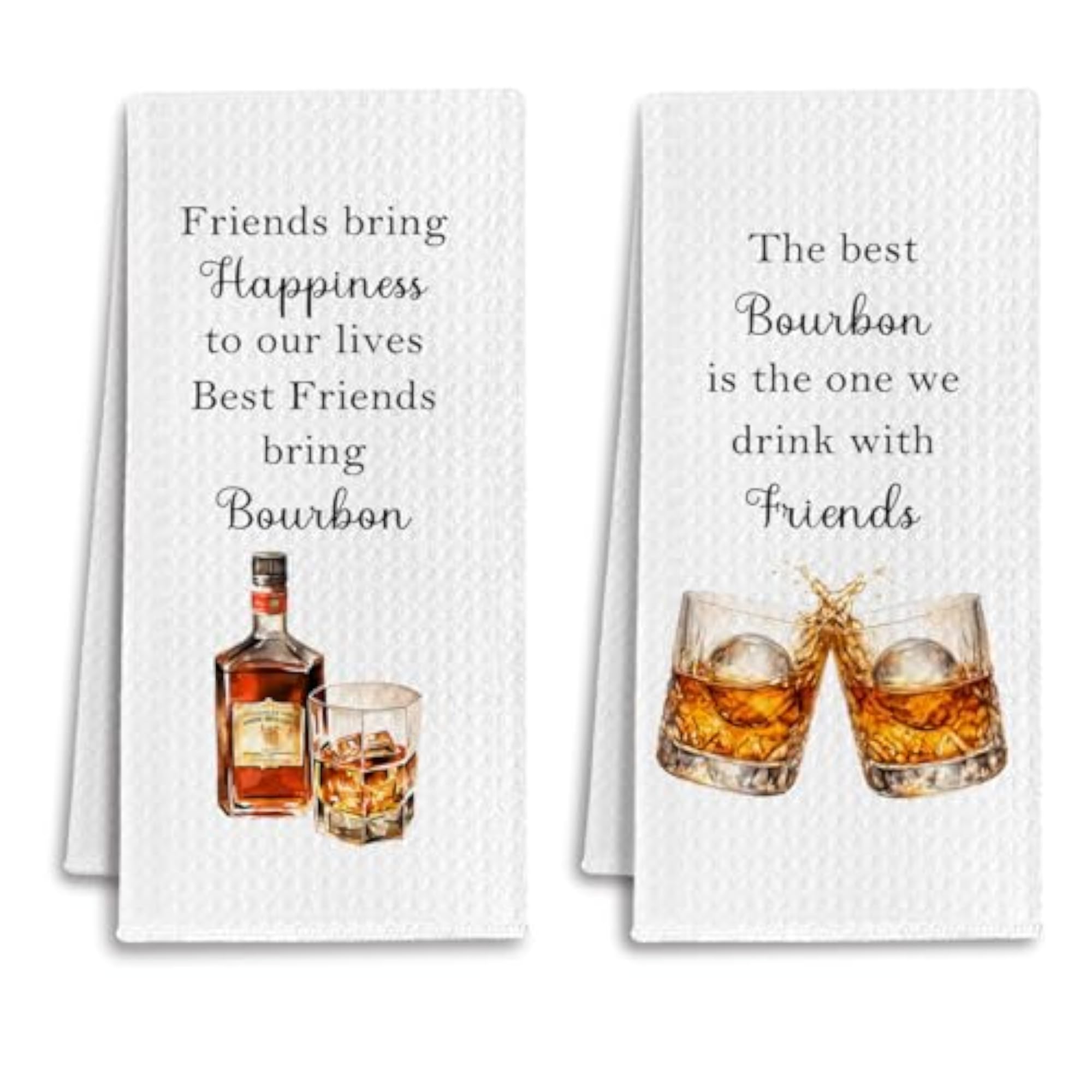 Friends and Bourbon Kitchen Towels, Gift for Bourbon Lovers